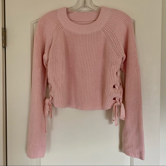 Endless Rose Sweaters - Endless Rose Blush Pink Cropped Sweater size L